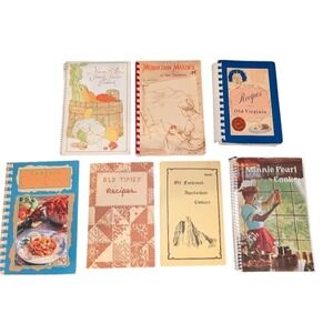 Lot of 7 Vintage Southern Cookbooks Cajun Appalachian VA Recipe Booklets